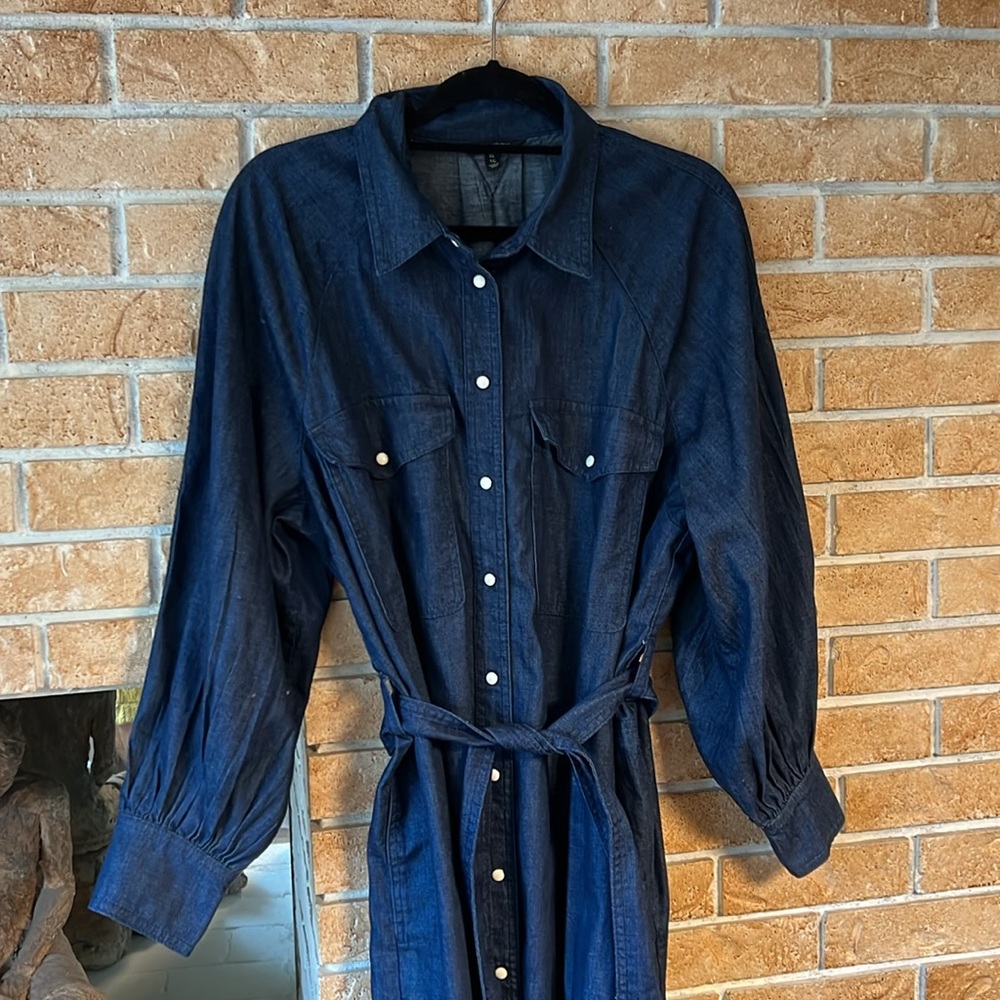 BANANA REPUBLIC Utility Denim Midi Dress